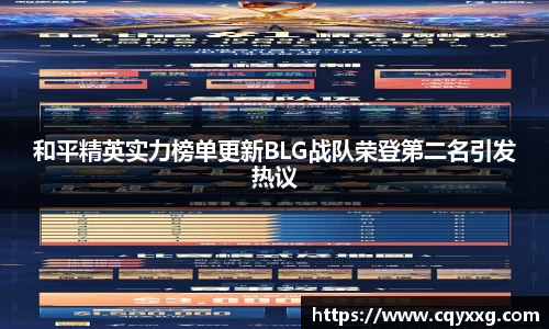 和平精英实力榜单更新BLG战队荣登第二名引发热议
